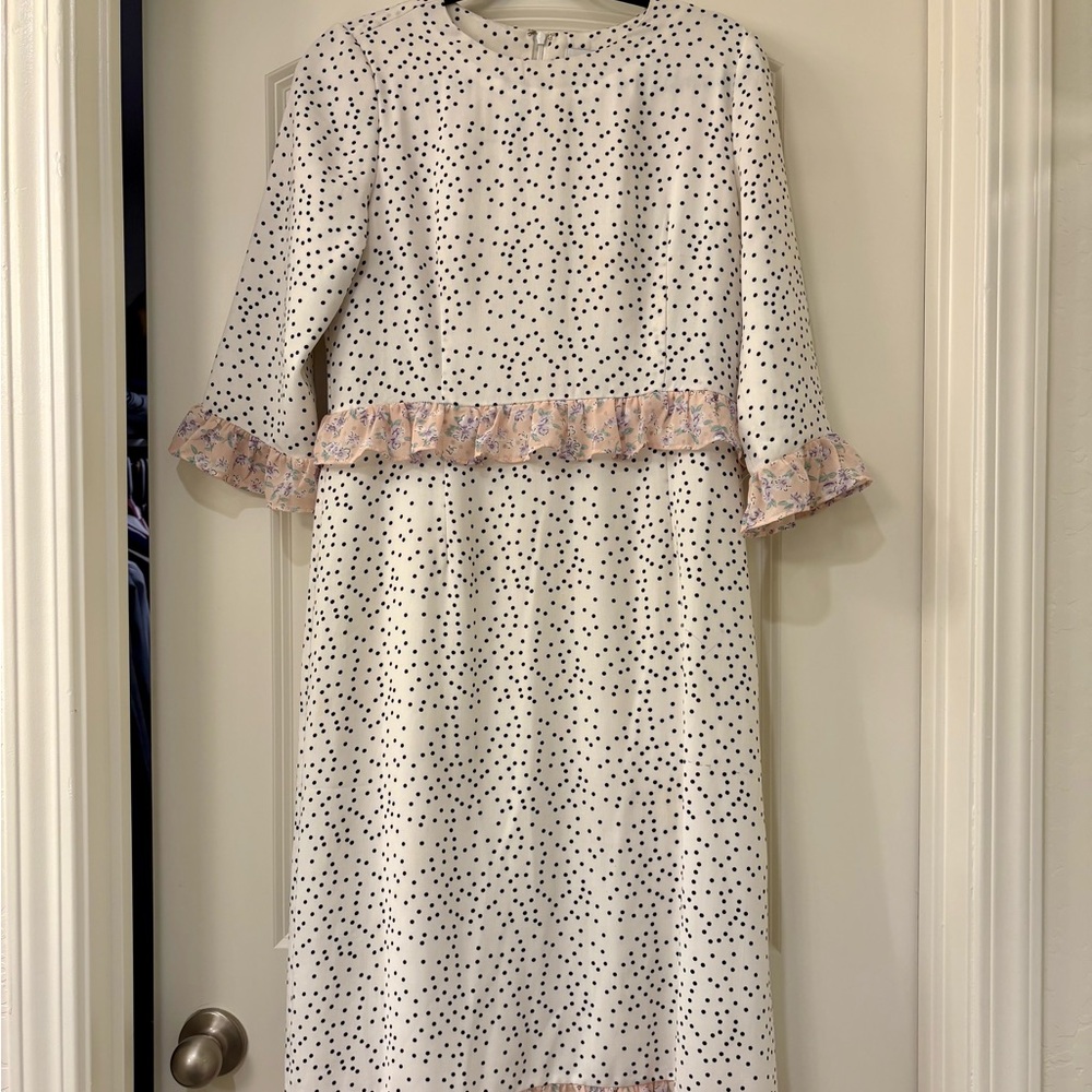 Dainty Jewells Cream and Black Polka Dot Dress